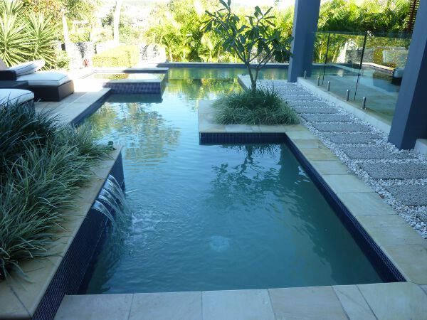 Beautiful pool at sunset